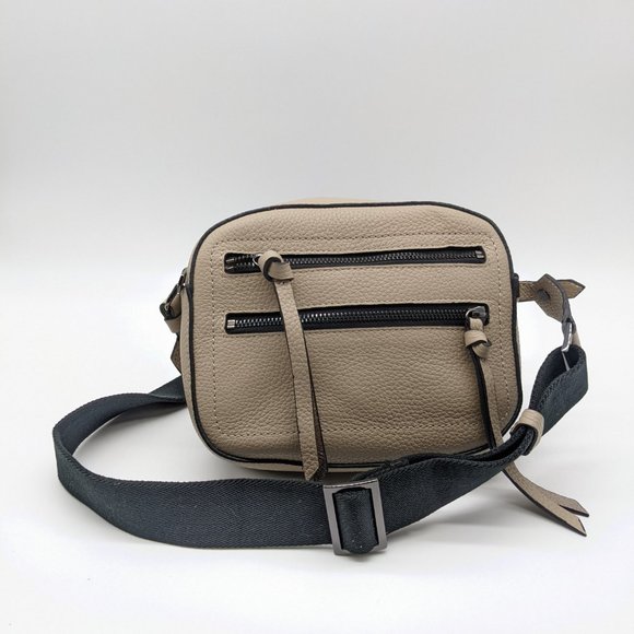 BOTKIER Chelsea pebbled leather women's small crossbody camera bag -LATTE - Picture 7 of 9